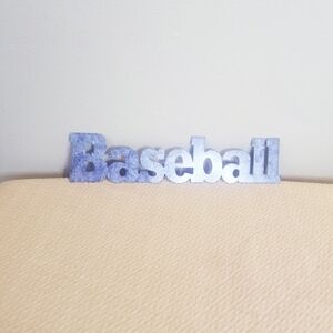 Metal baseball wall art sign